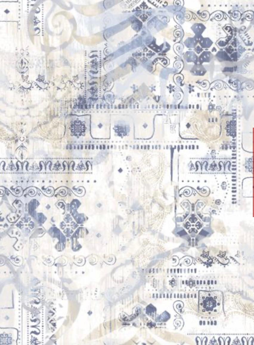 Off White Blue Tribal