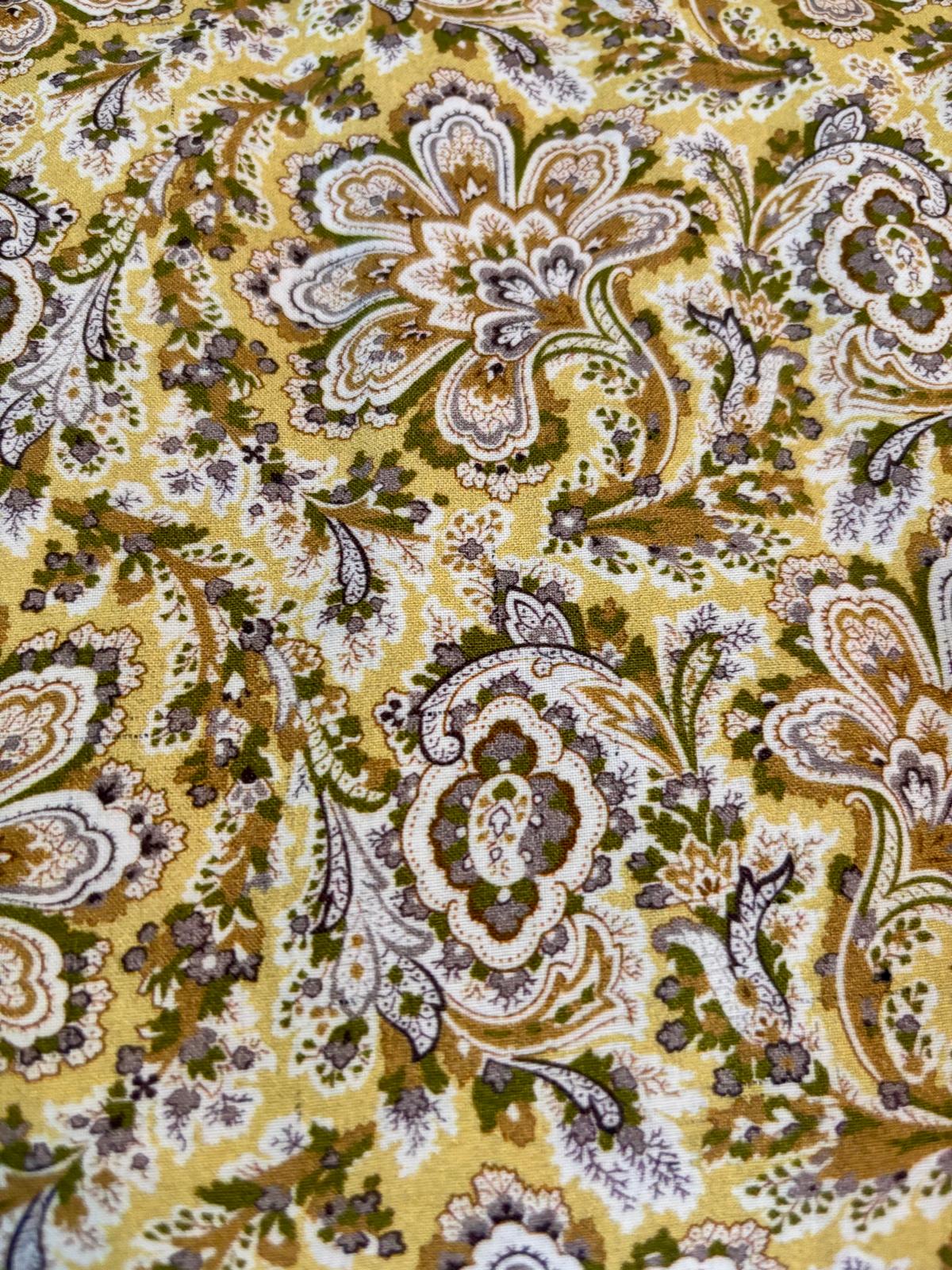 Italian viscosse gold flowers