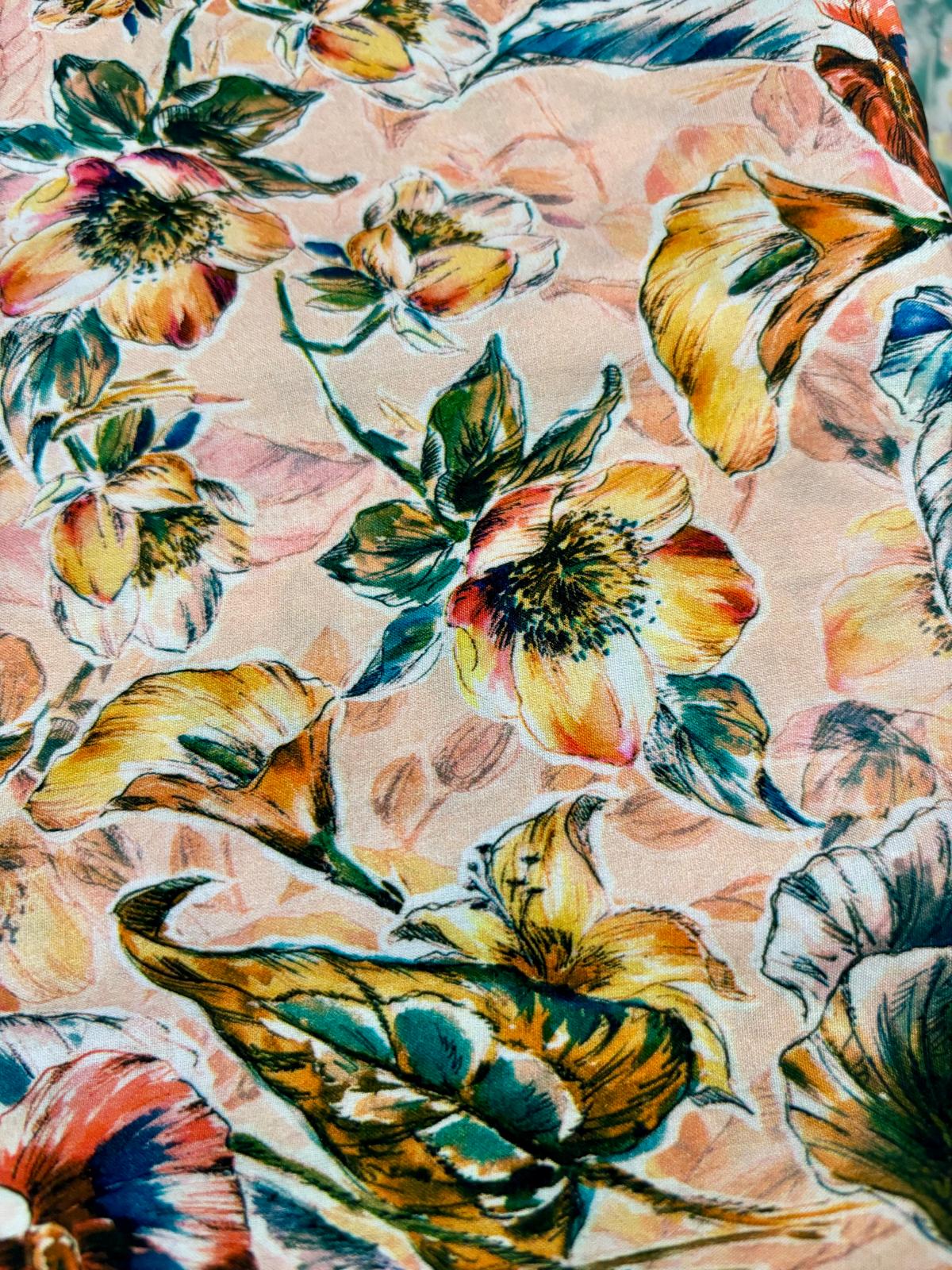 Italian viscosse rose flowers