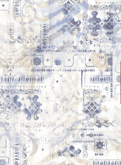 Off White Tribal Blue