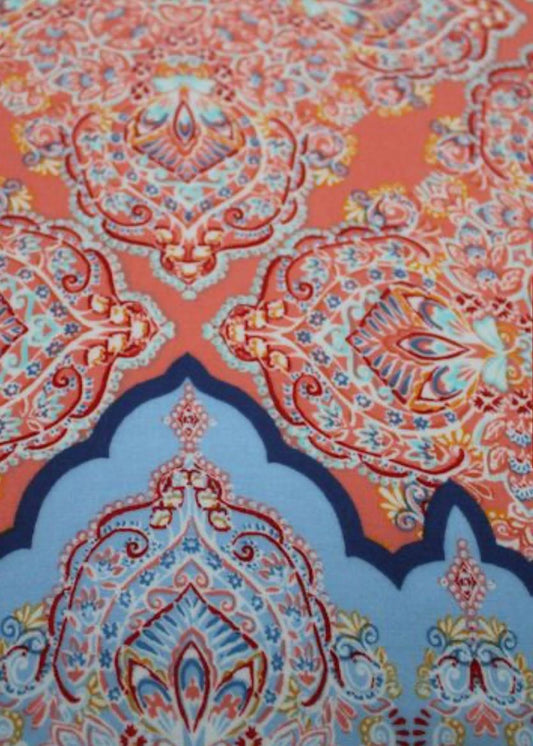 Peach Blue Border